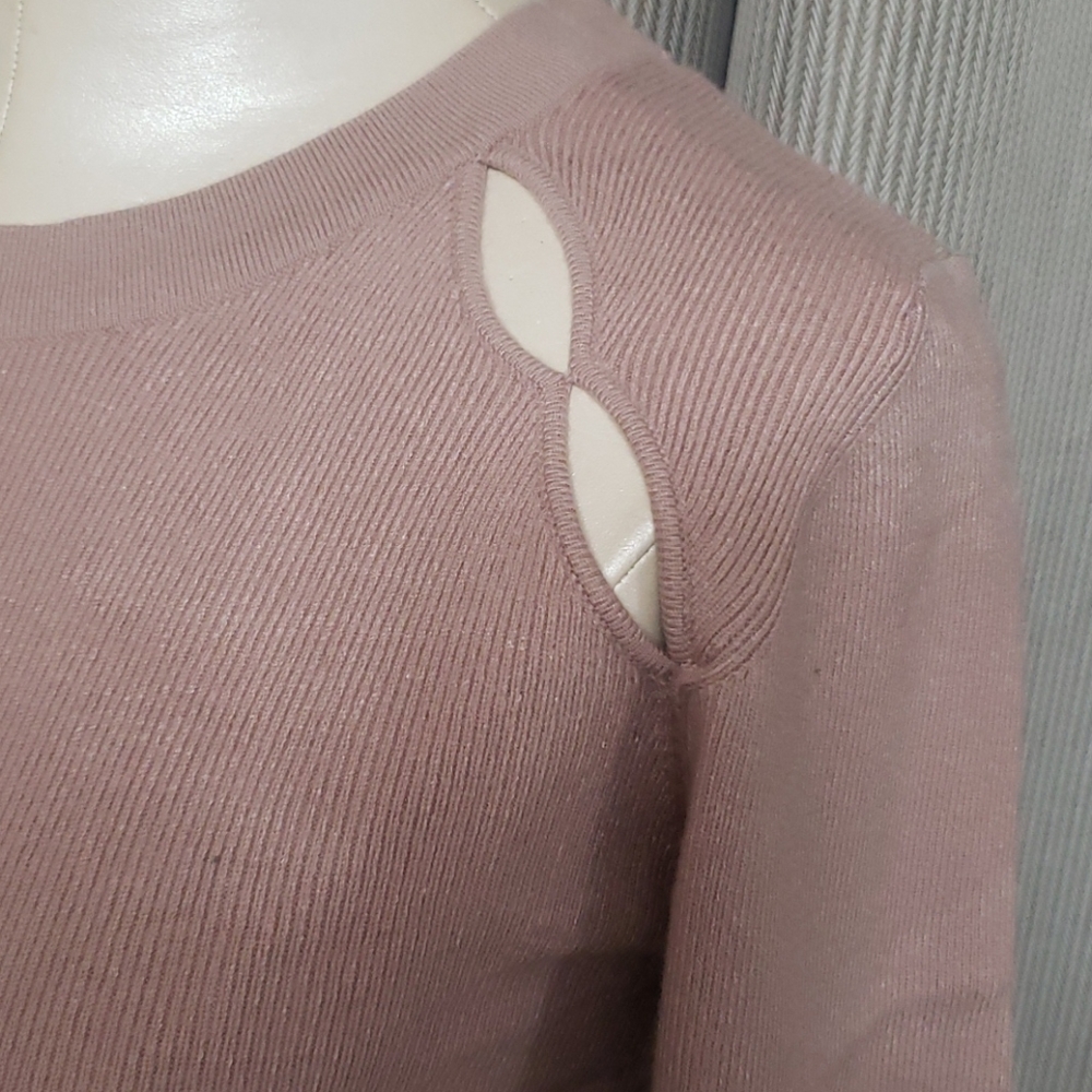 AND NOW THIS Cut Out Sphinx Ribbed Sweater - Picture 3 of 5